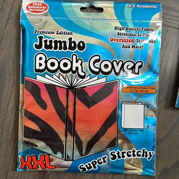 3/$15. 6 JUMBO BOOK COVERS FITS OVERSIZED BOOKS FREE BOOKMARK - FITS 10x15” - Picture 2 of 9